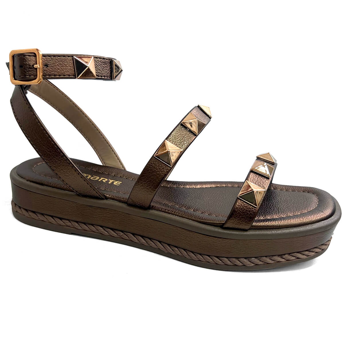 Sandália Via Marte Papete Flatform 118-001-01 Bronze Sandália Via Marte Papete Flatform 118-001-01 Bronze