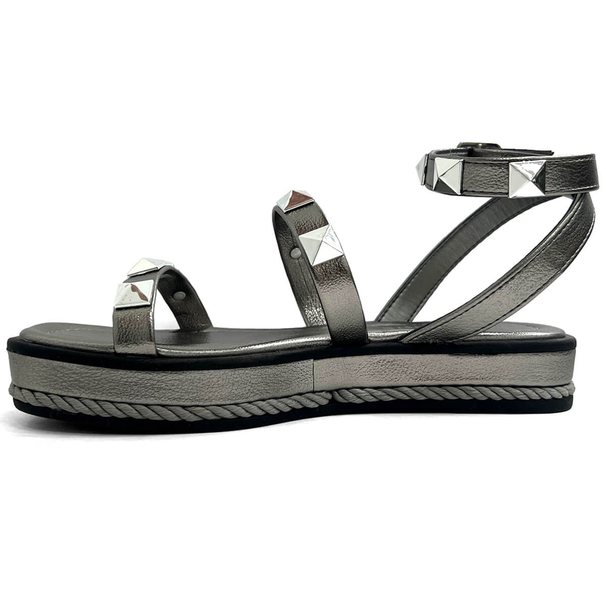 Sandália Via Marte Papete Flatform 118-001-01 Pewter Sandália Via Marte Papete Flatform 118-001-01 Pewter