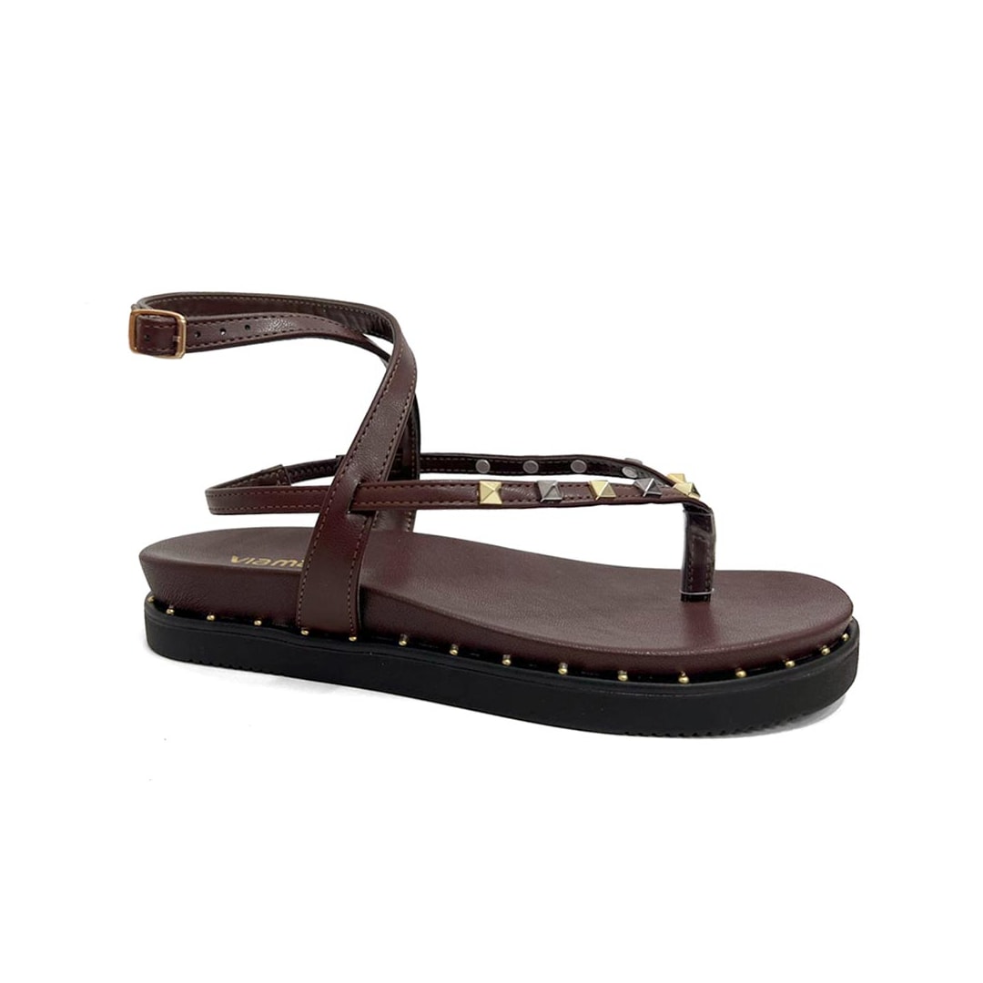 Sandália Via Marte Papete Flatform 169-018-01 Marrochino