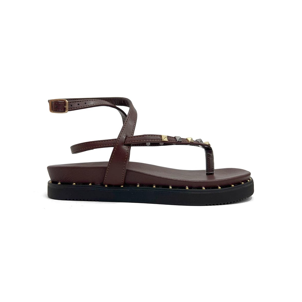 Sandália Via Marte Papete Flatform 169-018-01 Marrochino