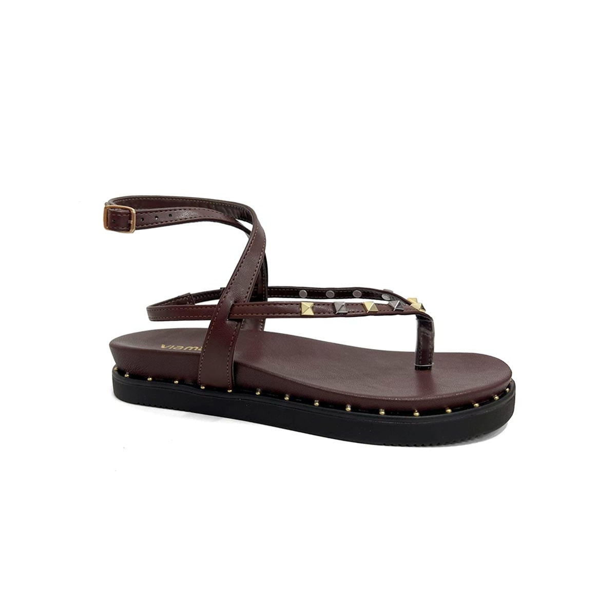 Sandália Via Marte Papete Flatform 169-018-01 Marrochino