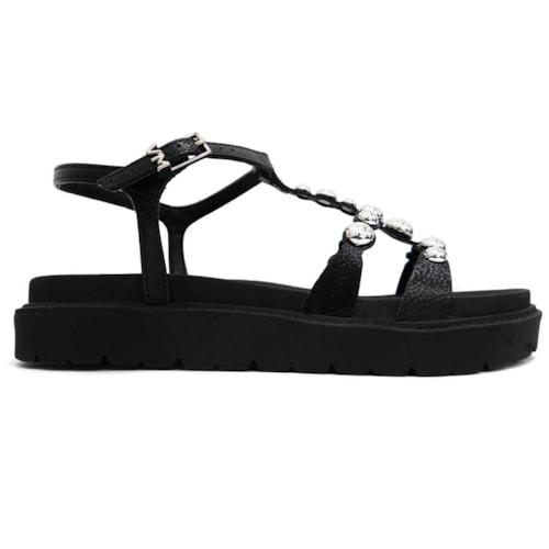 Detalhe - Sandália Via Marte Papete Flatform 176-010-01 Preto