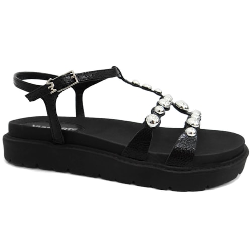 Sandália Via Marte Papete Flatform 176-010-01 Preto