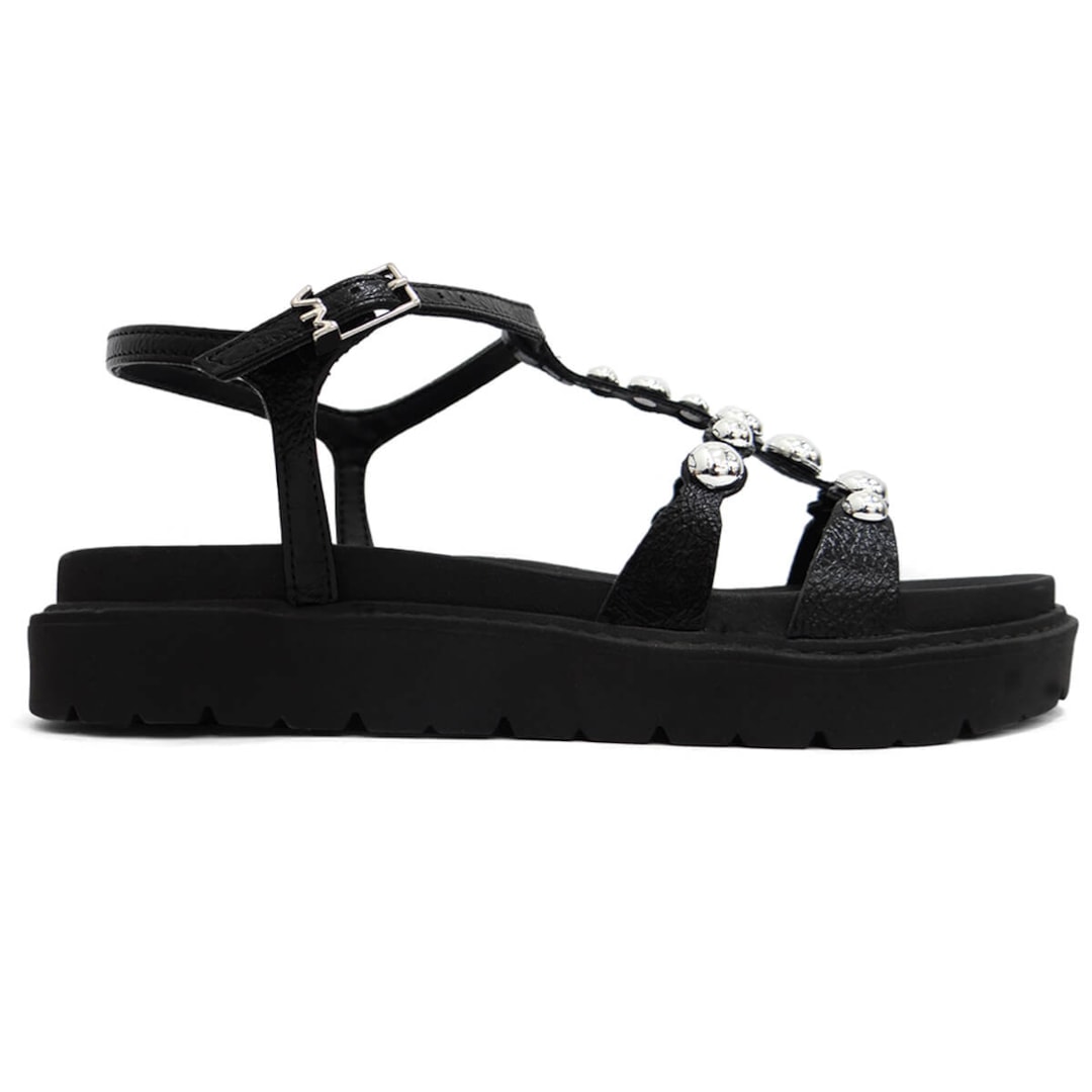 Sandália Via Marte Papete Flatform 176-010-01 Preto