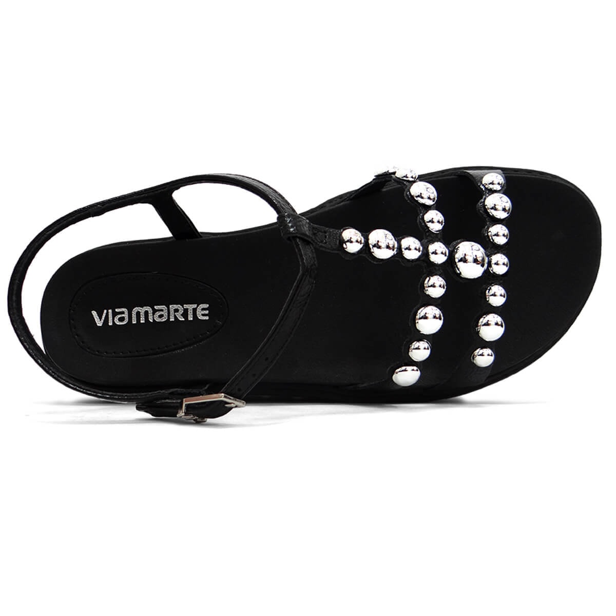 Sandália Via Marte Papete Flatform 176-010-01 Preto