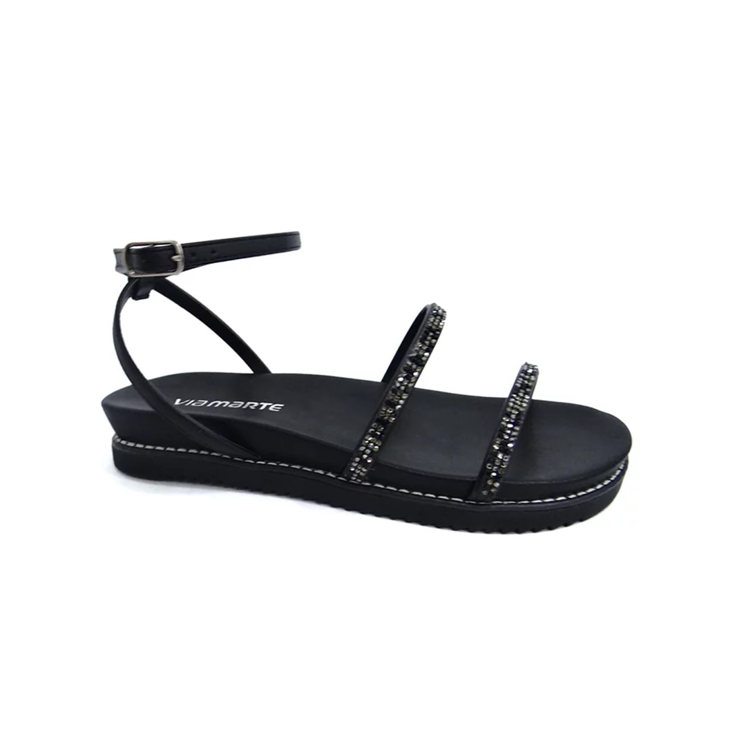 Sandália Via Marte Papete Flatform 23-10701 Preto