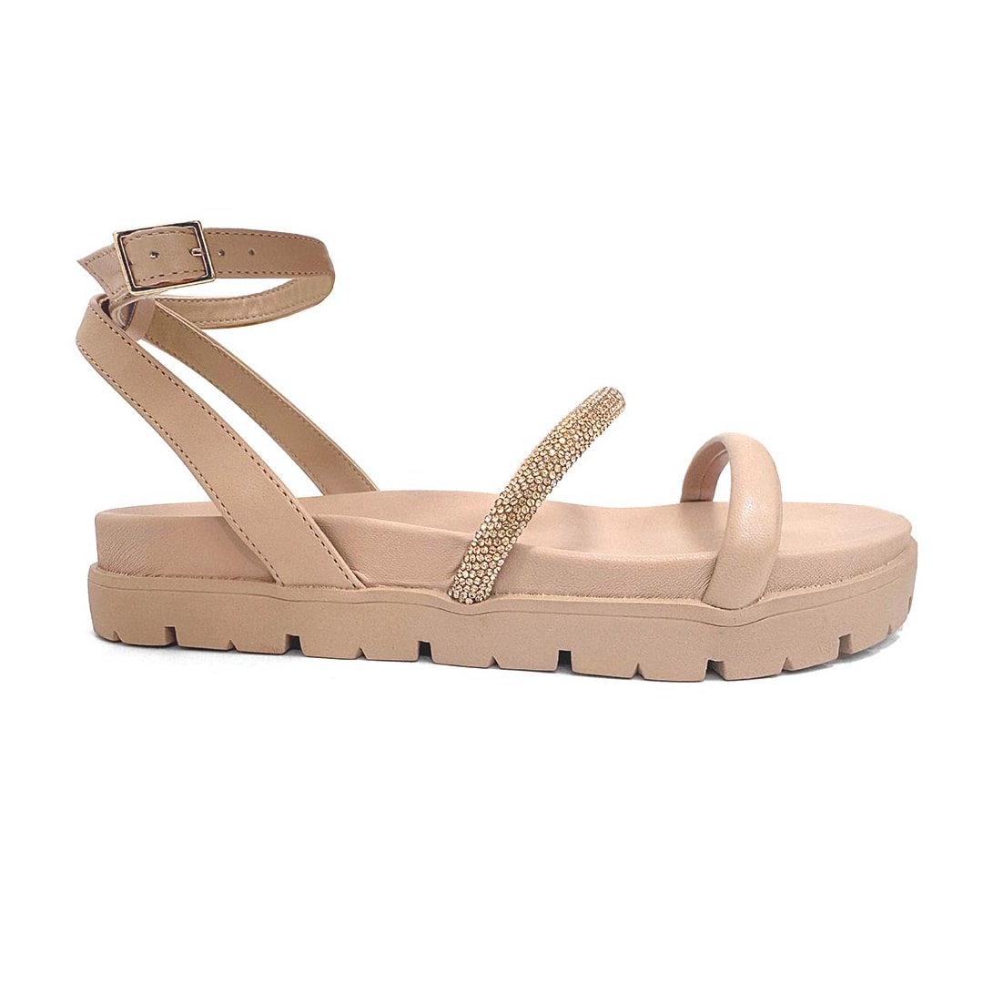 Sandália Via Marte Papete Flatform 23-17202 Macadamia