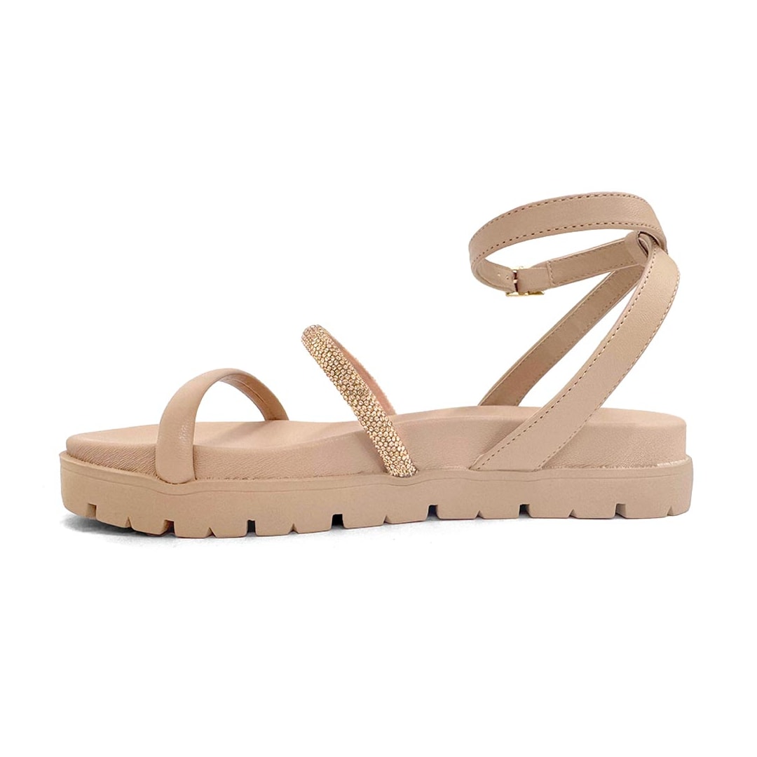 Sandália Via Marte Papete Flatform 23-17202 Macadamia