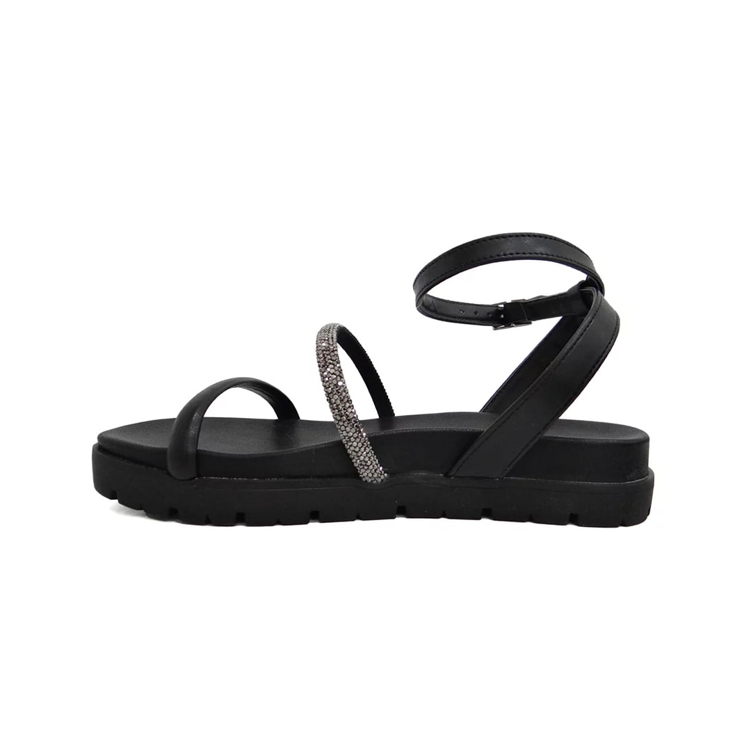 Sandália Via Marte Papete Flatform 23-17202 Preto