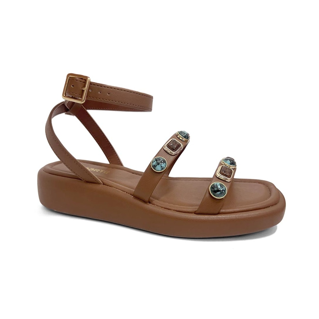 Sandália Via Marte Papete Flatform 267-001-01 Ganache