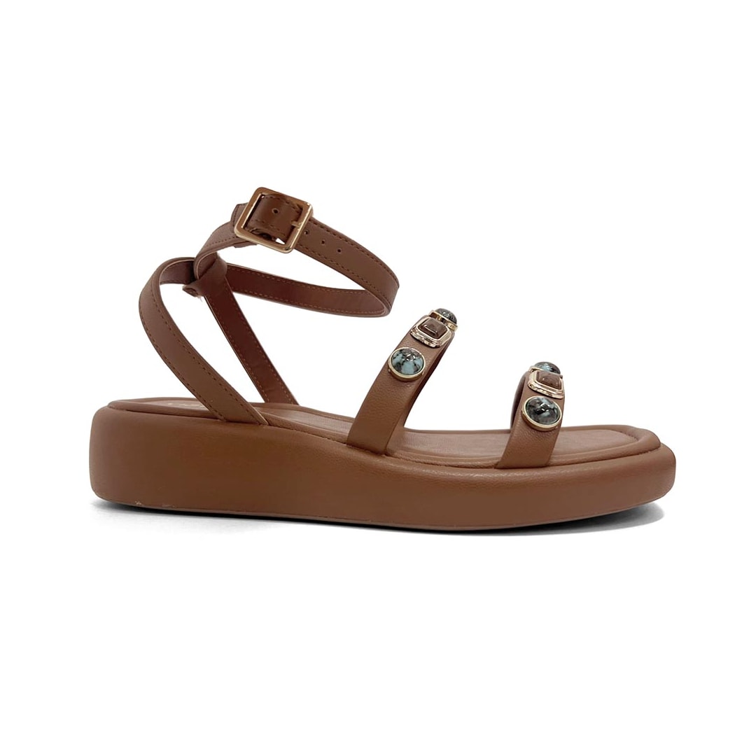 Sandália Via Marte Papete Flatform 267-001-01 Ganache