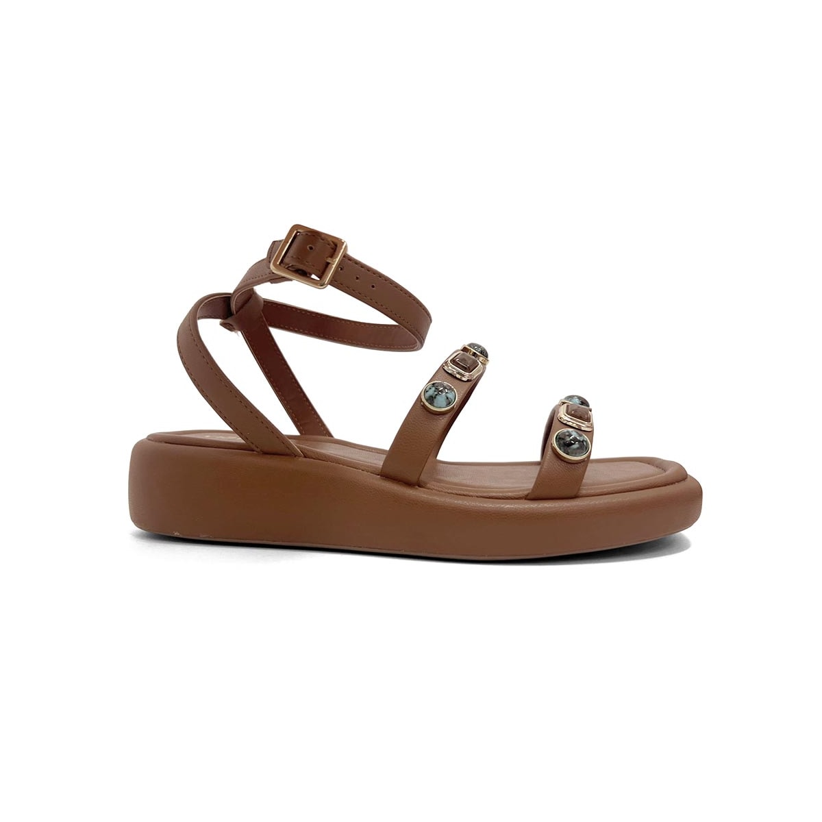Sandália Via Marte Papete Flatform 267-001-01 Ganache Sandália Via Marte Papete Flatform 267-001-01 Ganache