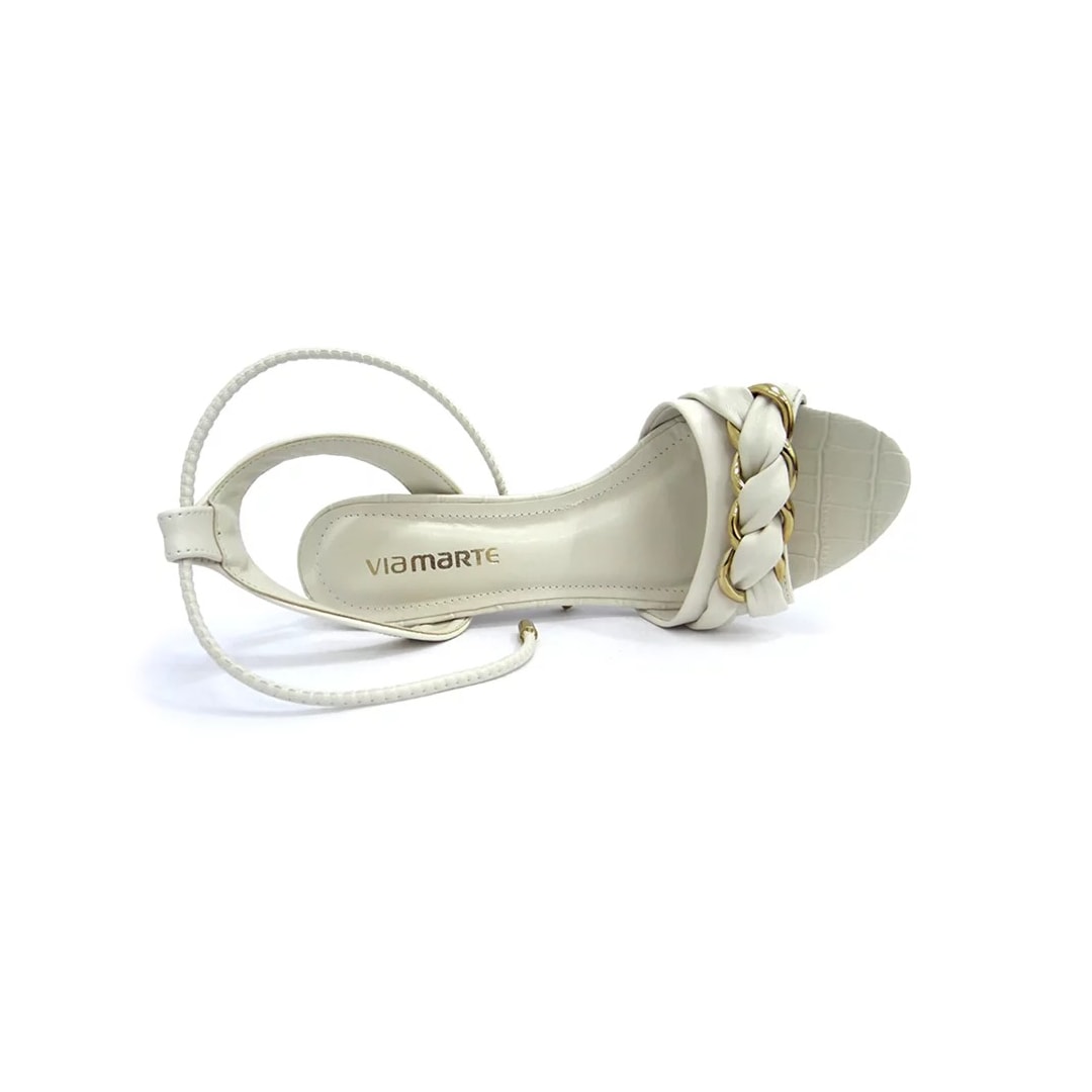 Sandália Via Marte Salto Alto 22-12502-01 Off White