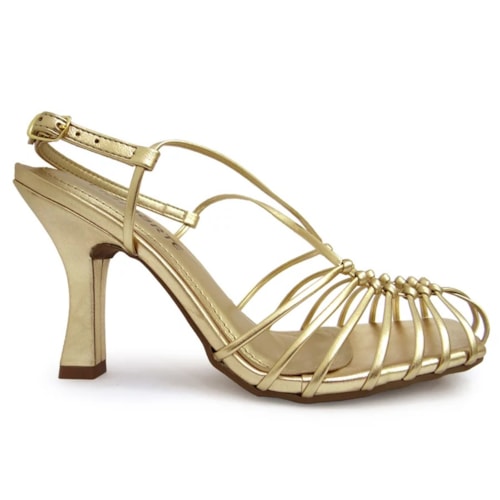 Detalhe - Sandália Via Marte Salto Alto 22-18801 Gold