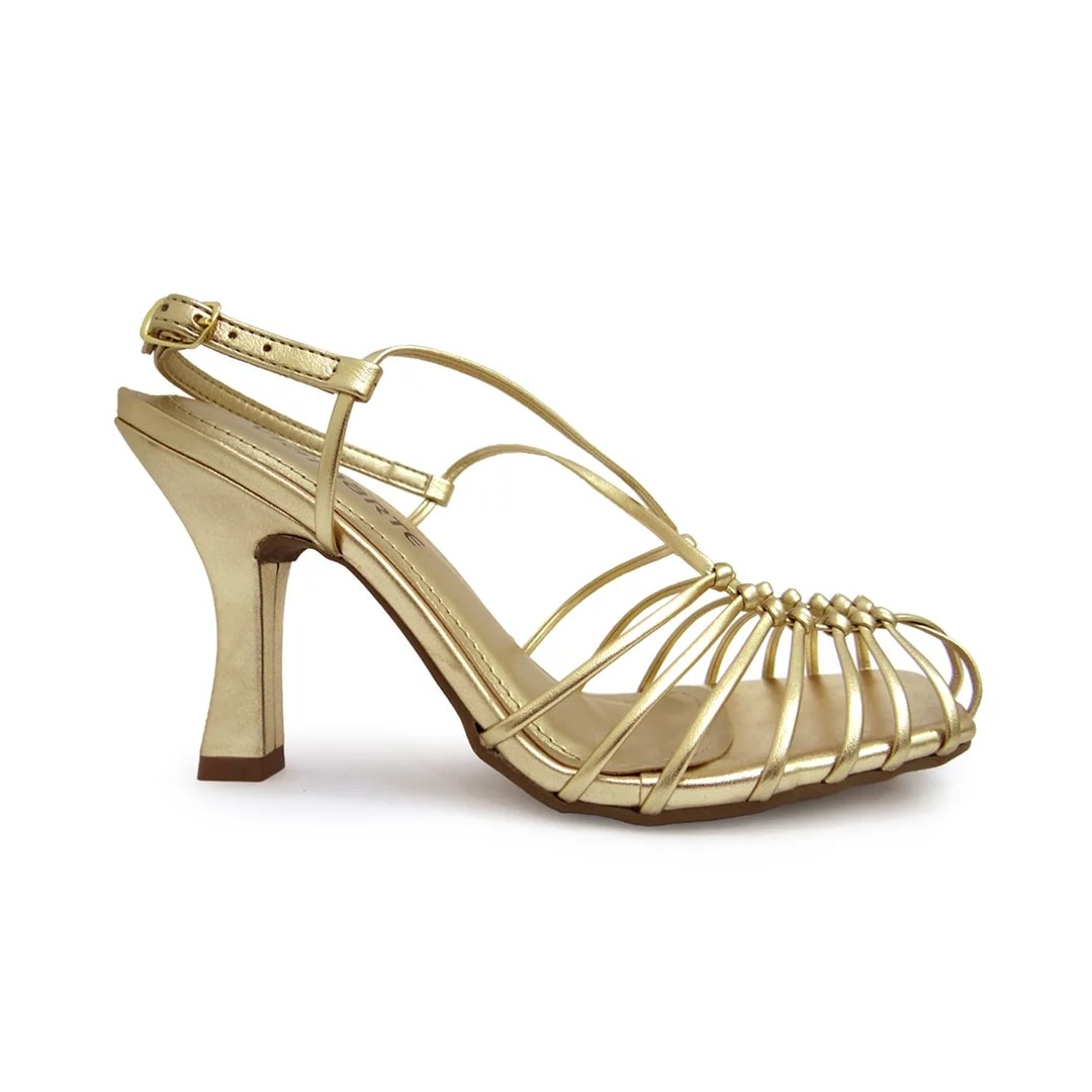 Sandália Via Marte Salto Alto 22-18801 Gold