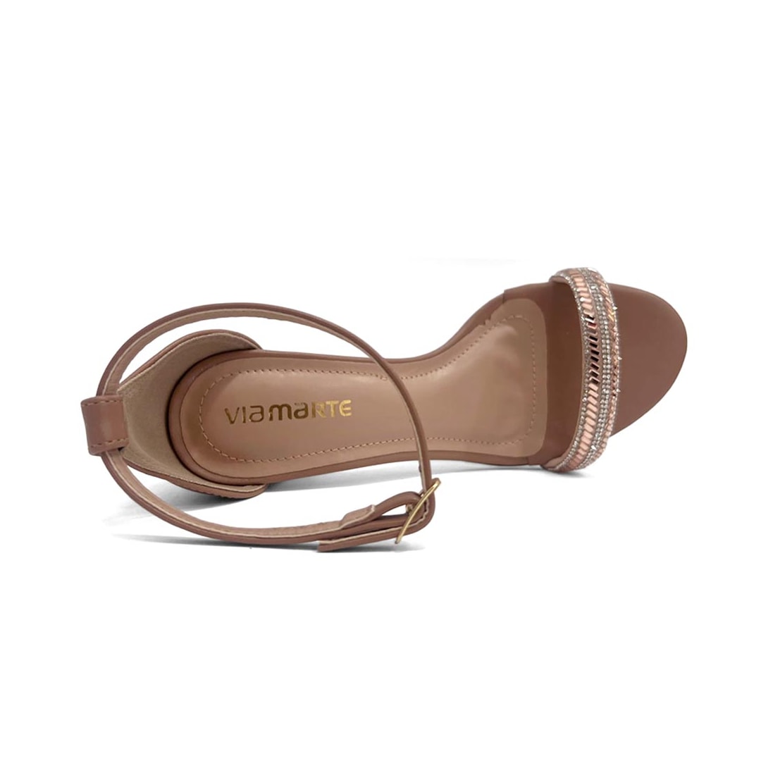 Sandália Via Marte Salto Bloco 115-024-01 Mocha Mousse