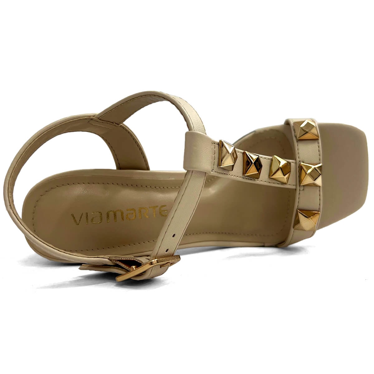 Sandália Via Marte Salto Bloco 139-001-01 Baunilha Sandália Via Marte Salto Bloco 139-001-01 Baunilha