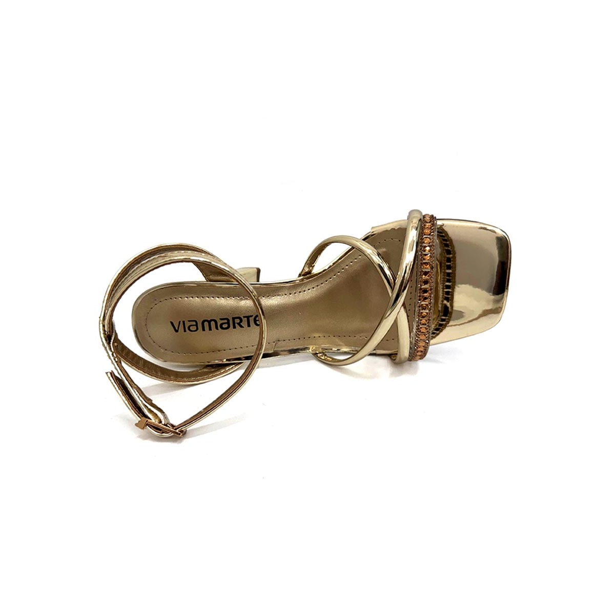 Sandália Via Marte Salto Bloco 139-016-01 Dourado Sandália Via Marte Salto Bloco 139-016-01 Dourado