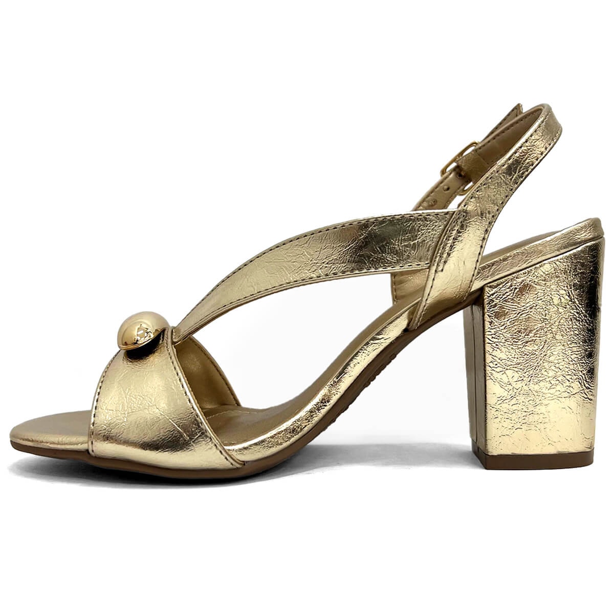 Sandália Via Marte Salto Bloco 164-001-01 Dourado Sandália Via Marte Salto Bloco 164-001-01 Dourado