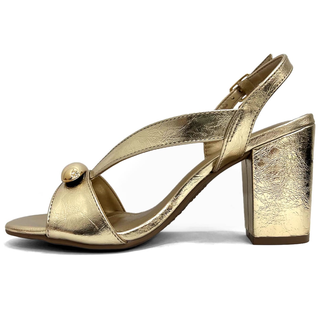 Sandália Via Marte Salto Bloco 164-001-01 Dourado