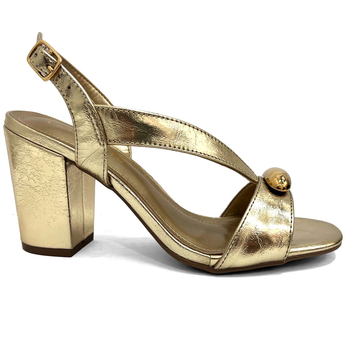 Sandália Via Marte Salto Bloco 164-001-01 Dourado Sandália Via Marte Salto Bloco 164-001-01 Dourado