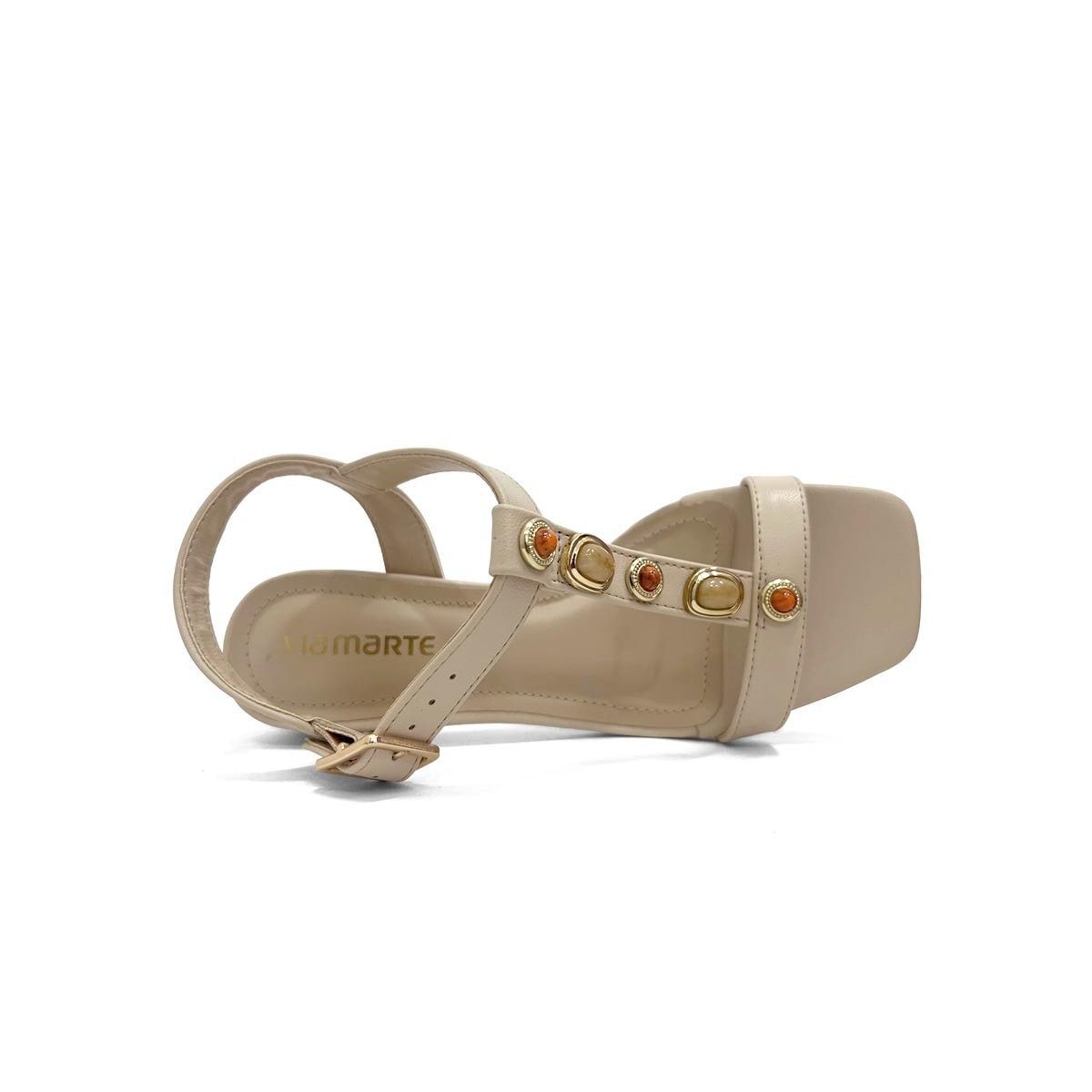 Sandália Via Marte Salto Bloco 171-036-01 Baunilha Sandália Via Marte Salto Bloco 171-036-01 Baunilha