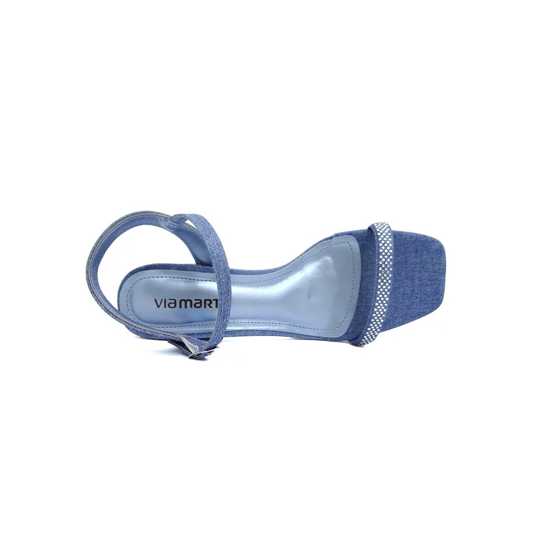 Sandália Via Marte Salto Bloco 23-10109   Jeans Italiano/Artic
