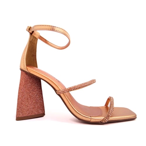 Detalhe - Sandália Via Marte Salto Bloco Alto 22-17105 Rouge