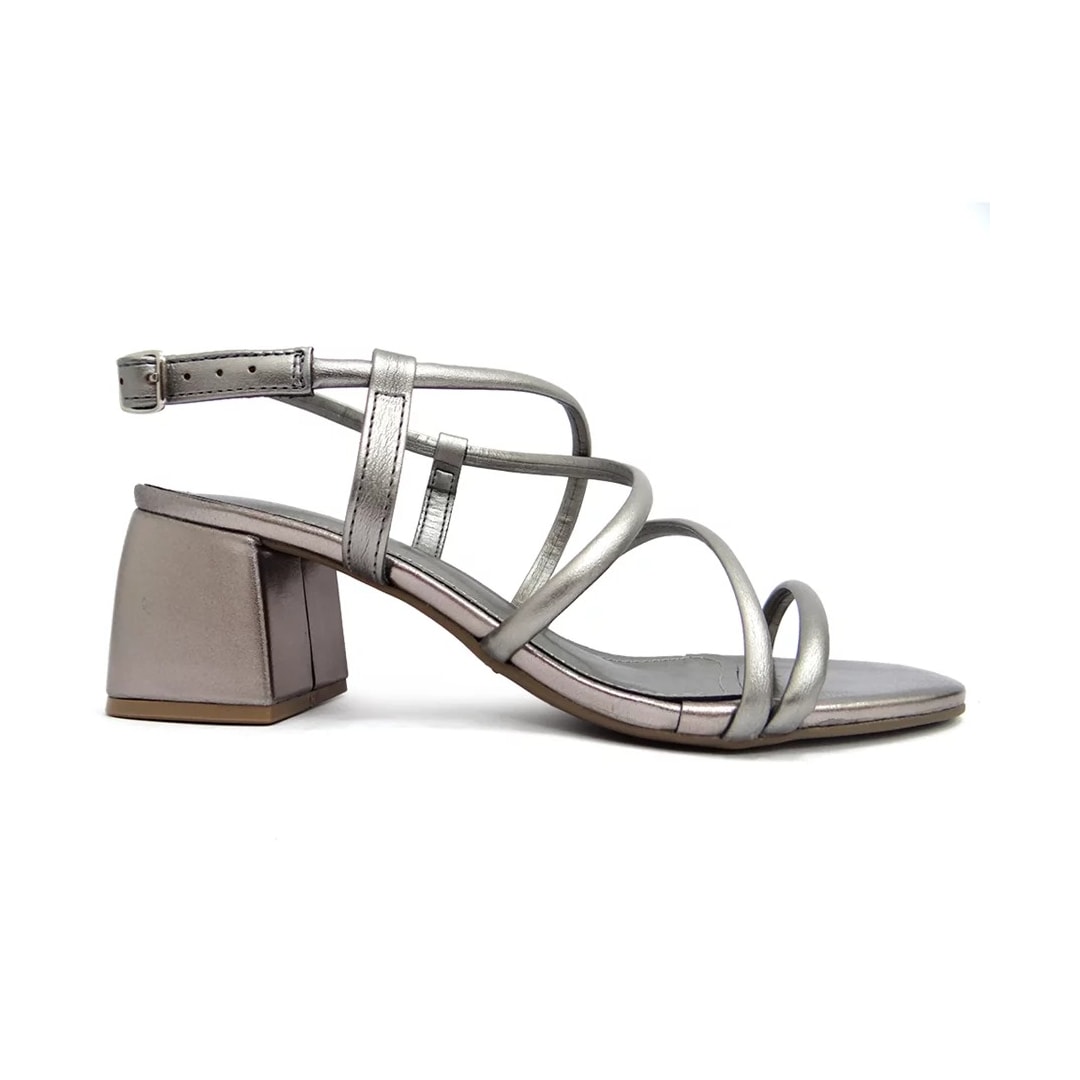Sandália Via Marte Salto Bloco Medio 22-13806 Pewter Sandália Via Marte Salto Bloco Medio 22-13806 Pewter