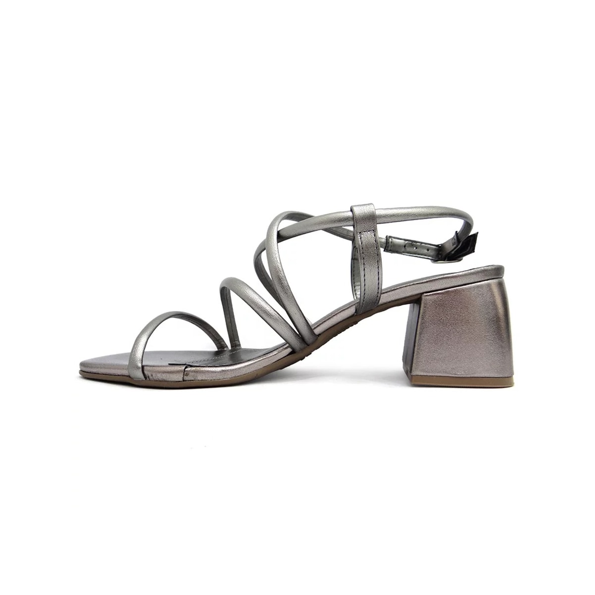Sandália Via Marte Salto Bloco Medio 22-13806 Pewter Sandália Via Marte Salto Bloco Medio 22-13806 Pewter