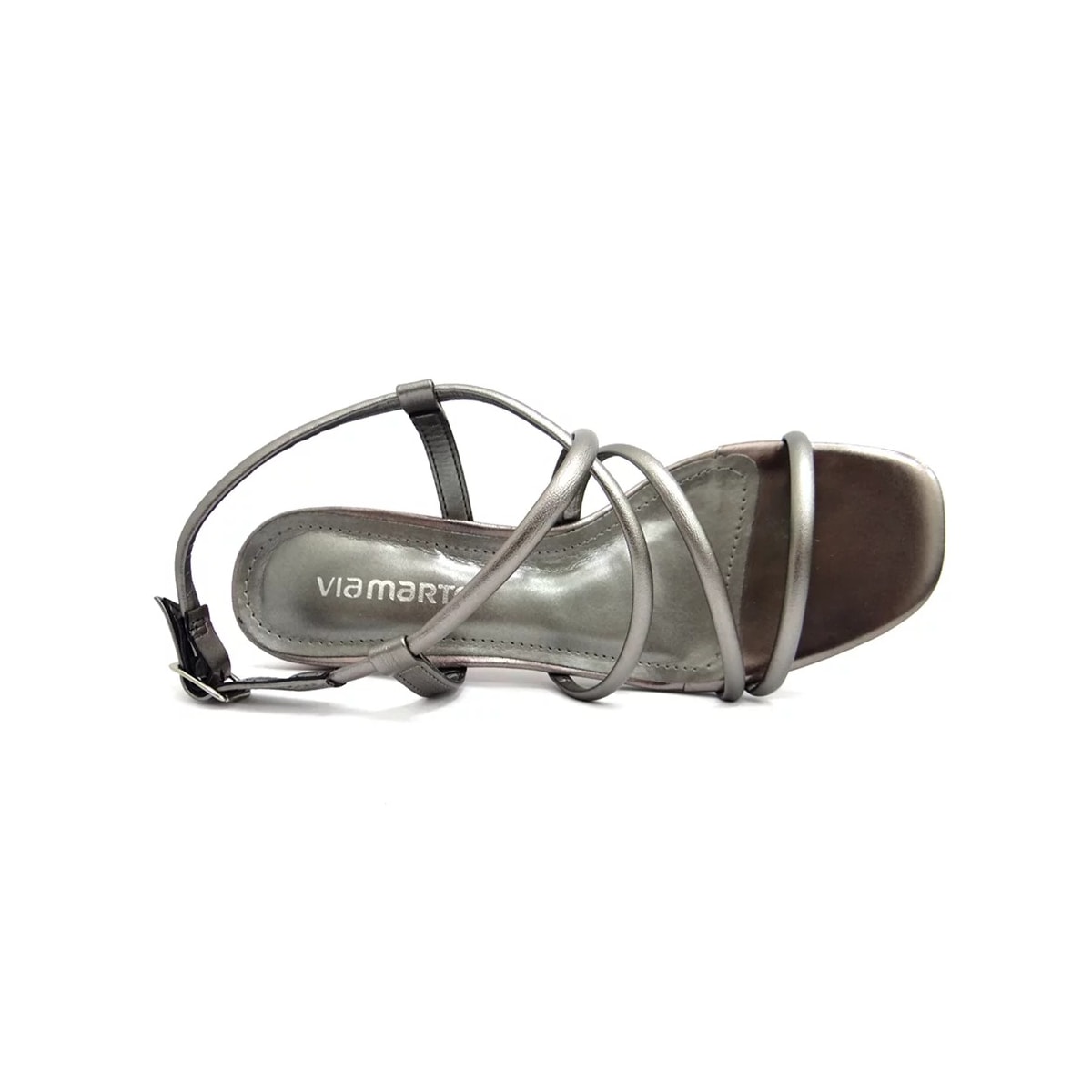 Sandália Via Marte Salto Bloco Medio 22-13806 Pewter Sandália Via Marte Salto Bloco Medio 22-13806 Pewter
