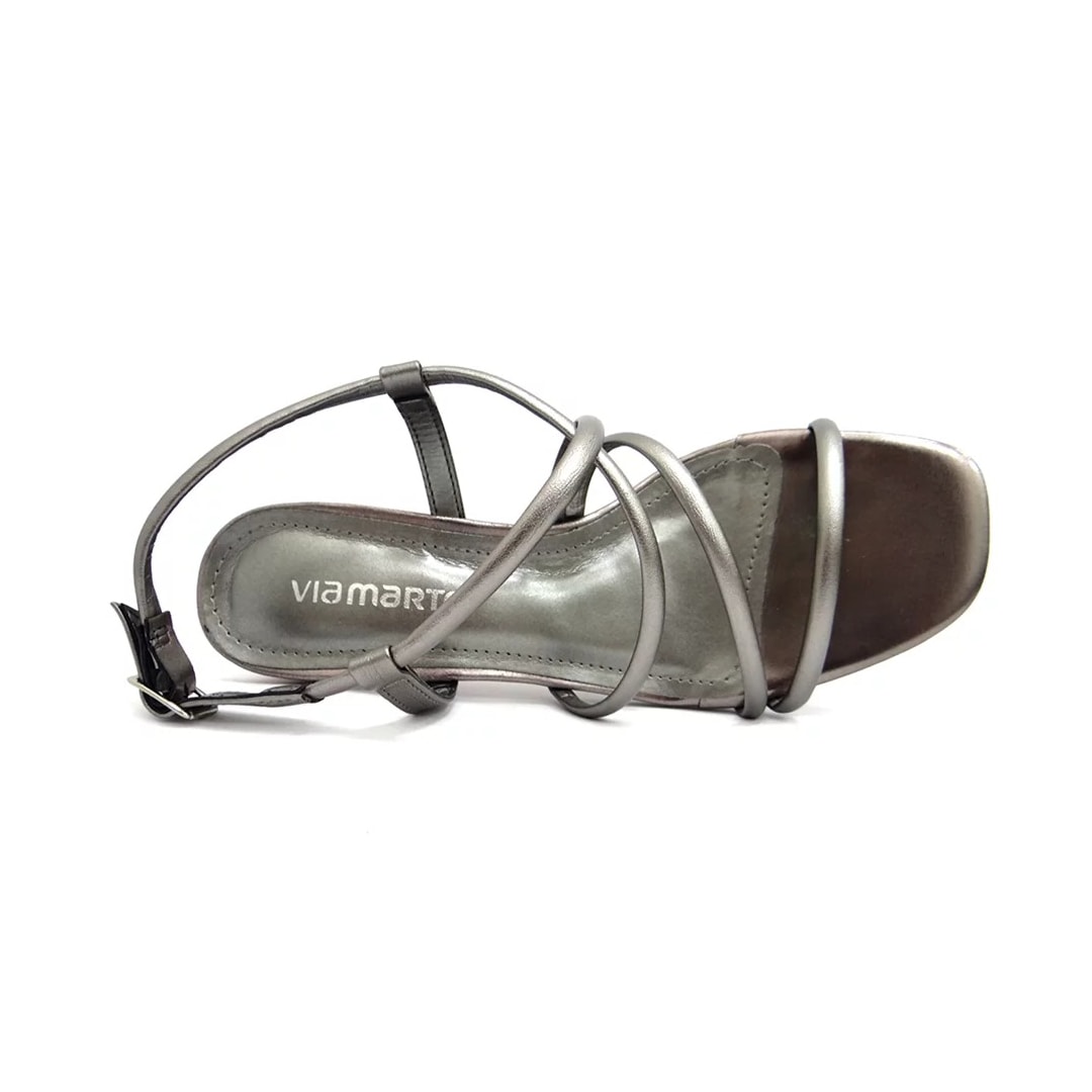 Sandália Via Marte Salto Bloco Medio 22-13806 Pewter