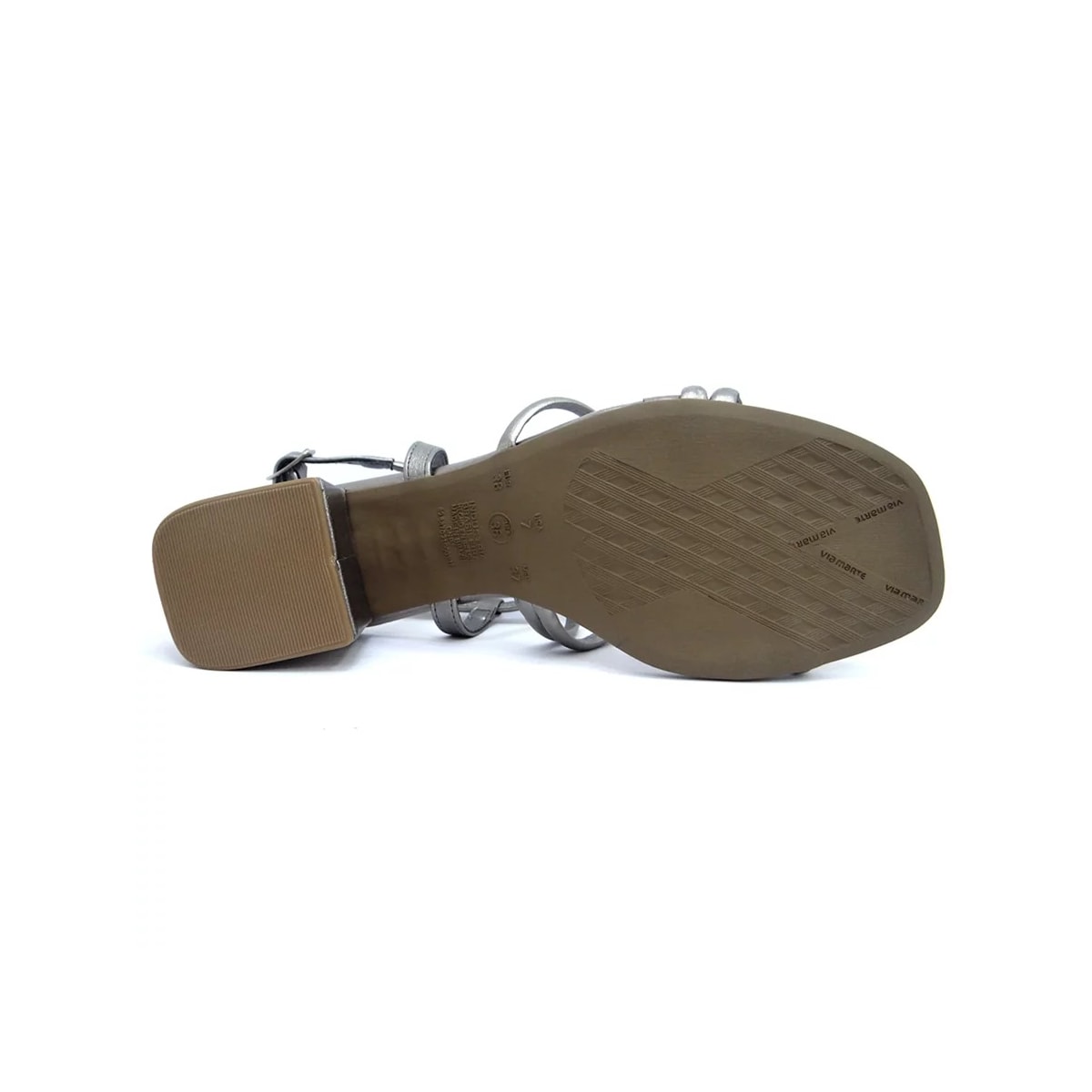 Sandália Via Marte Salto Bloco Medio 22-13806 Pewter