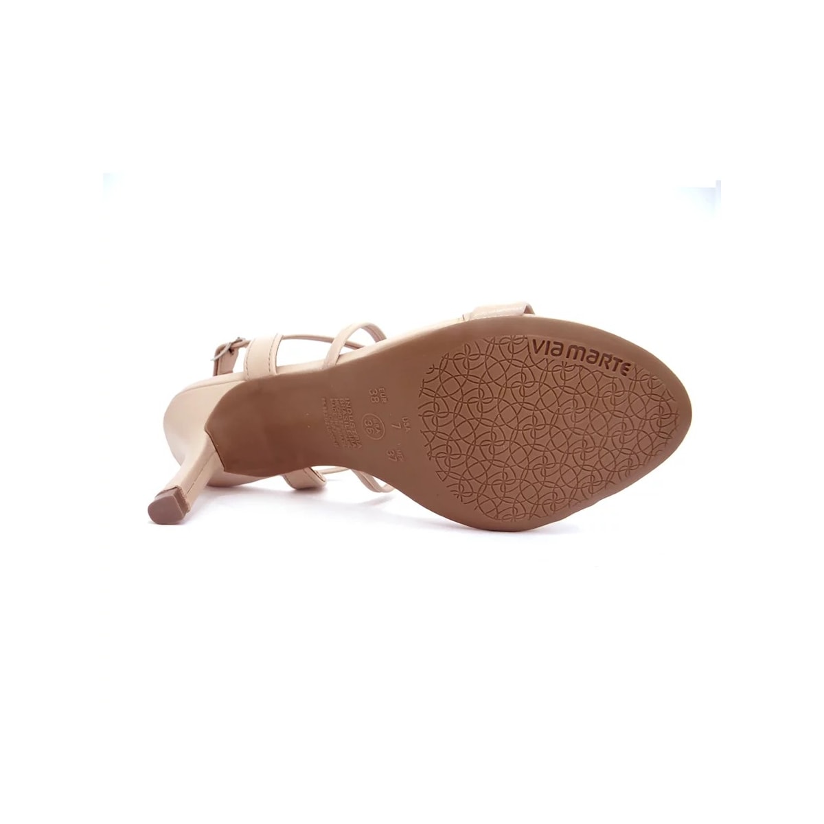 Sandália Via Marte Salto Fino 23-18604 Creme