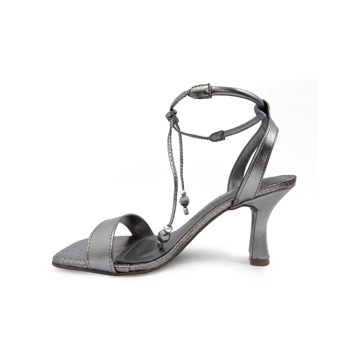 Sandália Via Marte Salto Fino Medio 22-18204 Pewter Sandália Via Marte Salto Fino Medio 22-18204 Pewter