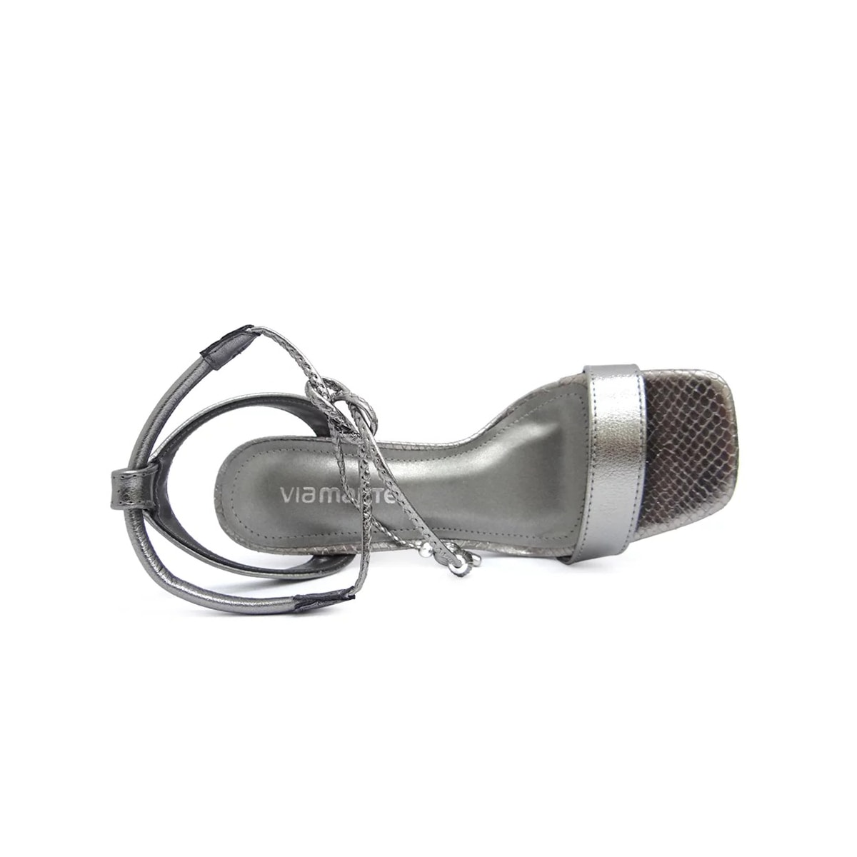 Sandália Via Marte Salto Fino Medio 22-18204 Pewter Sandália Via Marte Salto Fino Medio 22-18204 Pewter