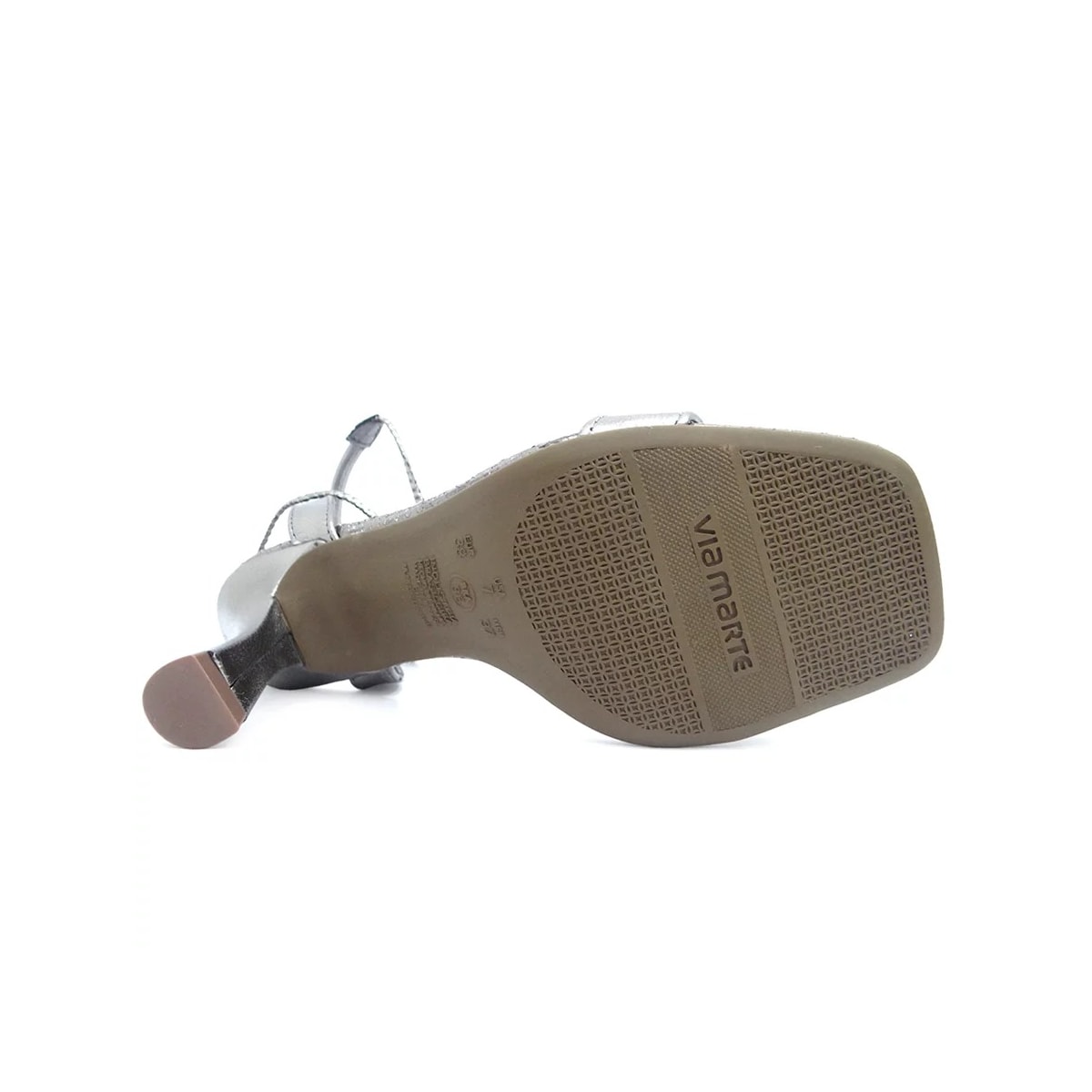 Sandália Via Marte Salto Fino Medio 22-18204 Pewter Sandália Via Marte Salto Fino Medio 22-18204 Pewter