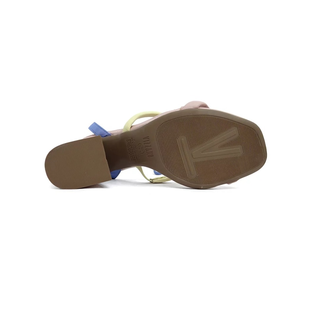 Sandália Vizzano Com Amarraçao 6403.205 Rosa/Jeans/Amarelo