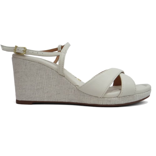 Sandalia Vizzano Feminina Anabela 6501.114 Branco Off