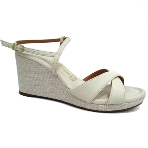 Sandalia Vizzano Feminina Anabela 6501.114 Branco Off