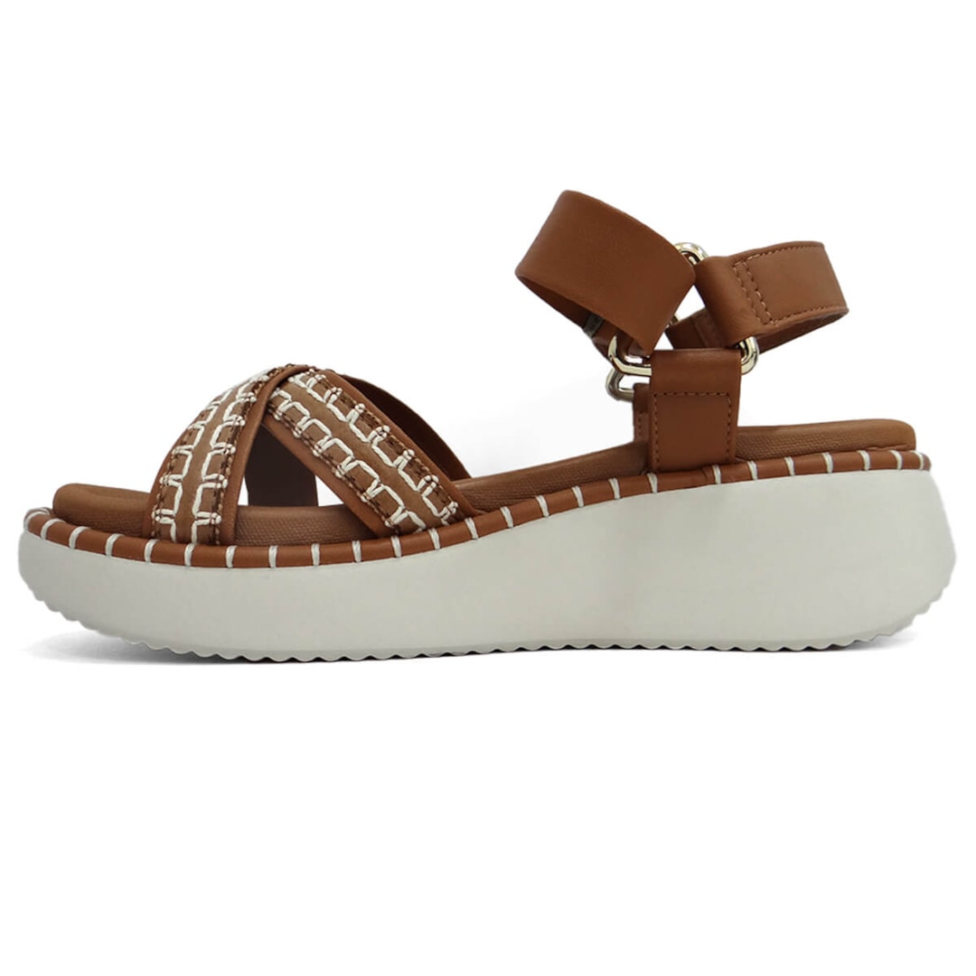 Sandália Vizzano Papete Flat Anabela 6519.102 Camel