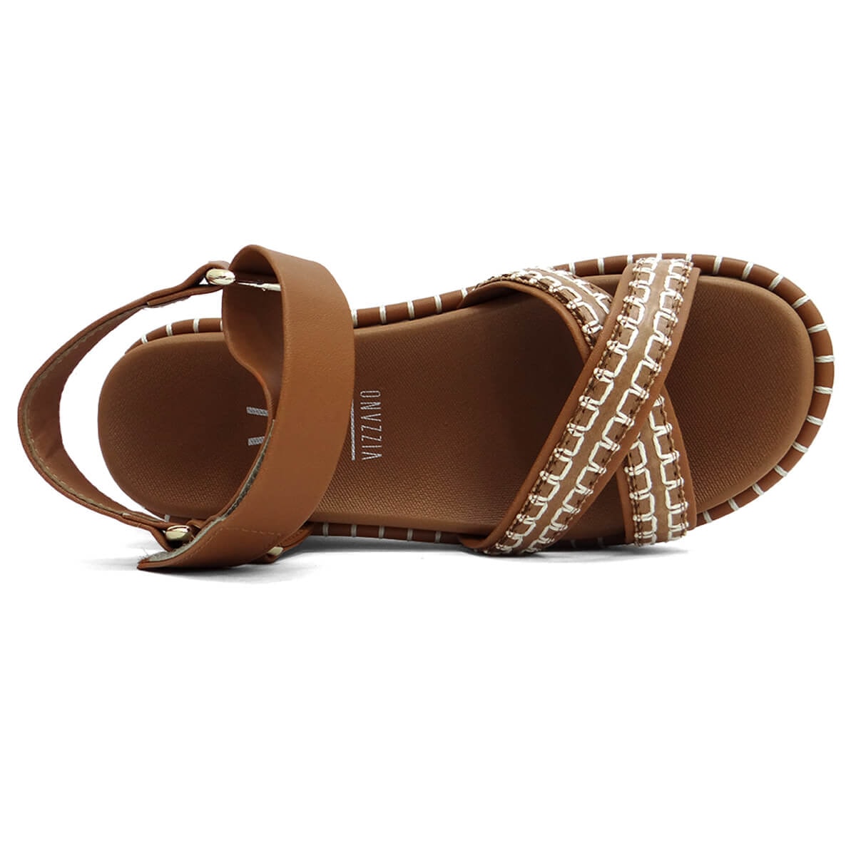 Sandália Vizzano Papete Flat Anabela 6519.102 Camel Sandália Vizzano Papete Flat Anabela 6519.102 Camel