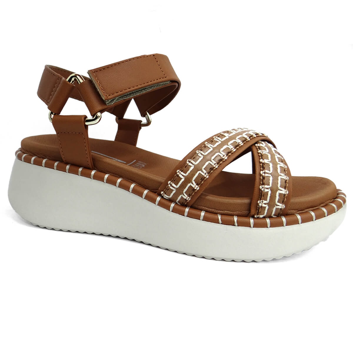 Sandália Vizzano Papete Flat Anabela 6519.102 Camel Sandália Vizzano Papete Flat Anabela 6519.102 Camel