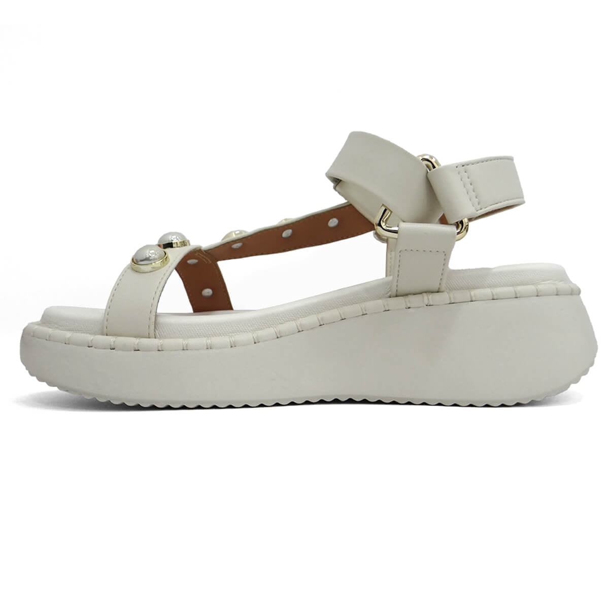 Sandália Vizzano Papete Flat Anabela 6519.103 Branco Off
