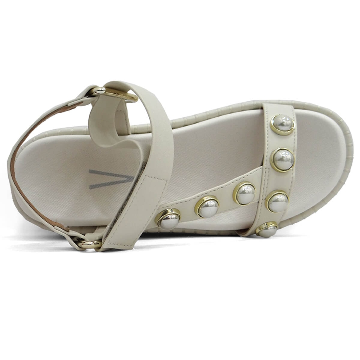 Sandália Vizzano Papete Flat Anabela 6519.103 Branco Off