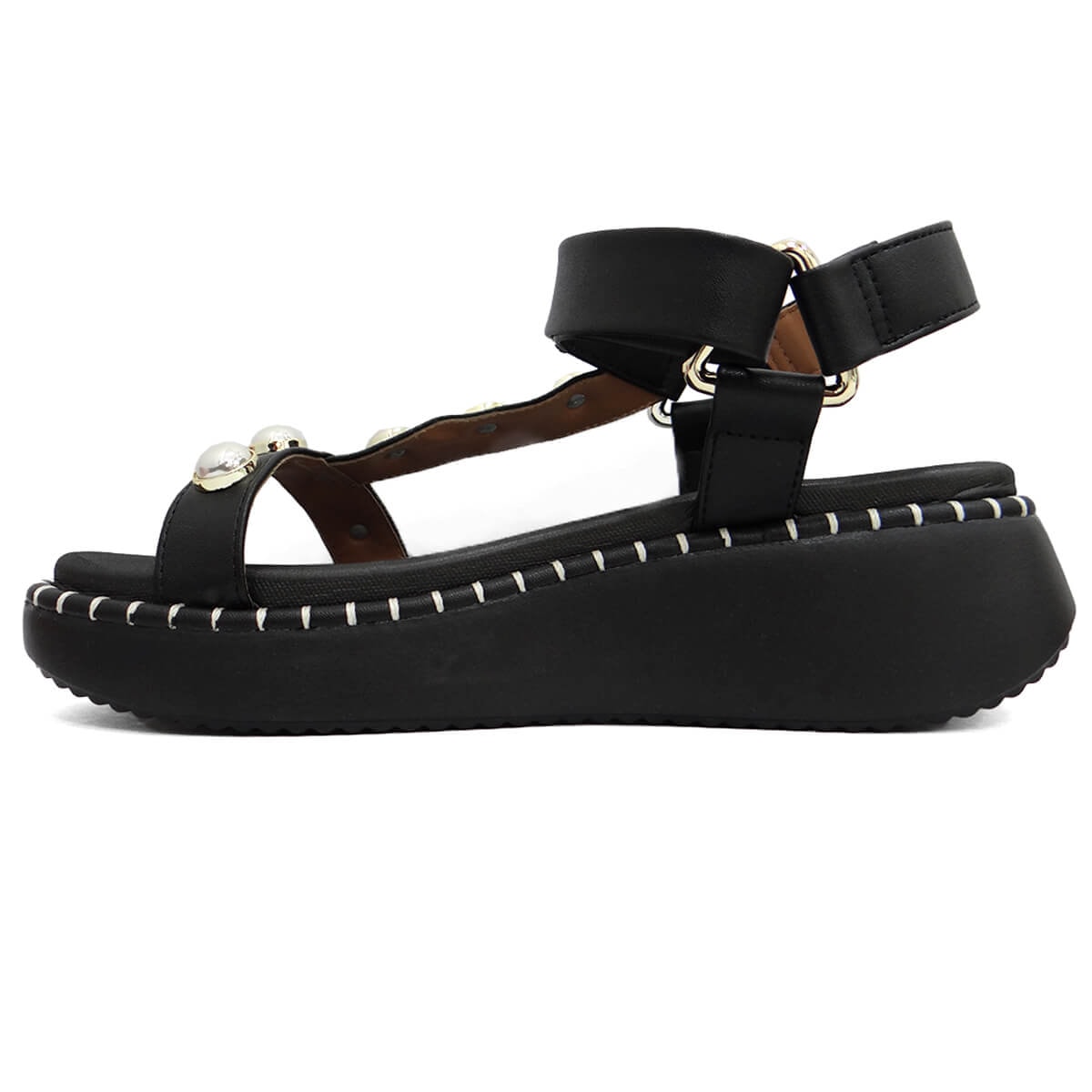 Sandália Vizzano Papete Flat Anabela 6519.103 Preto Sandália Vizzano Papete Flat Anabela 6519.103 Preto