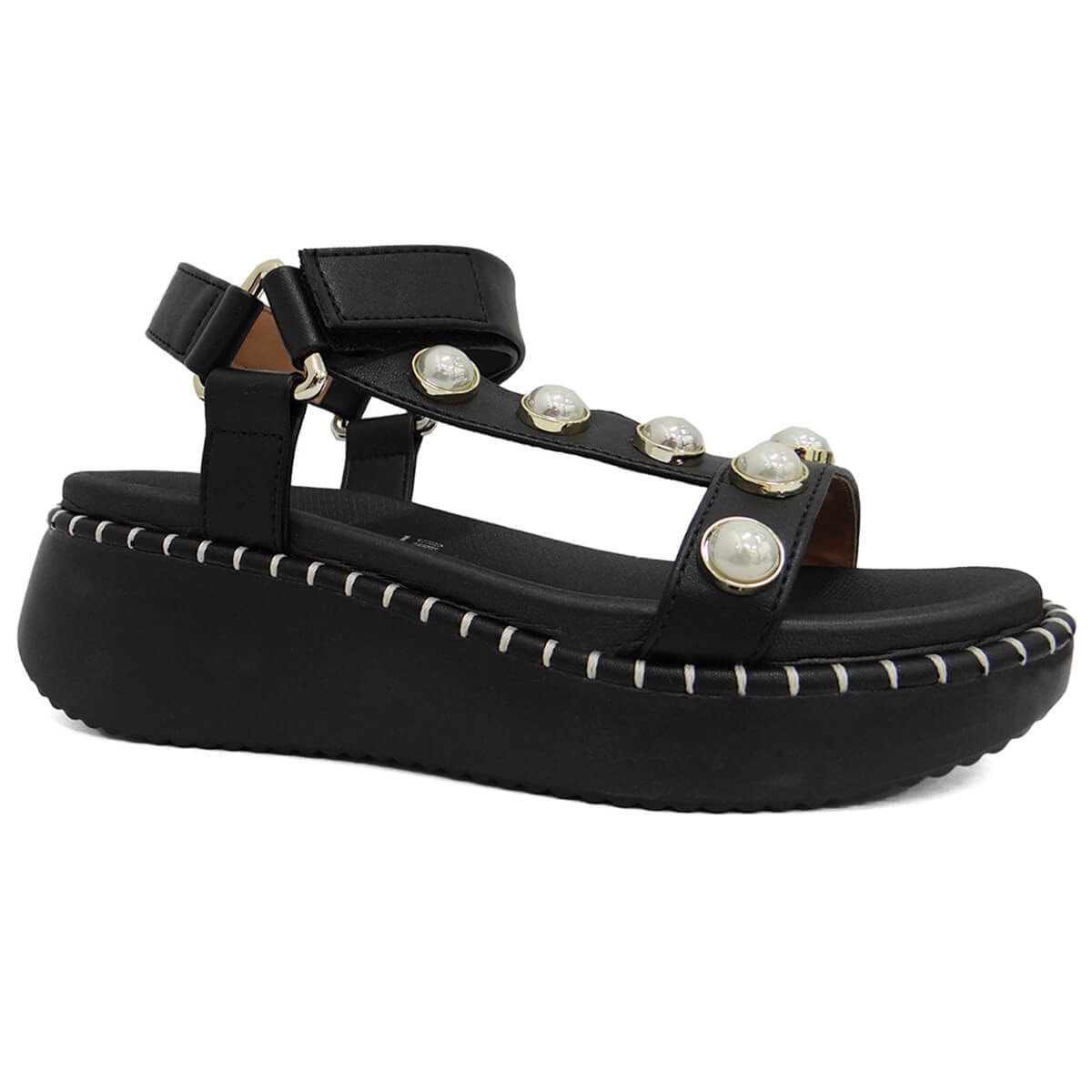 Sandália Vizzano Papete Flat Anabela 6519.103 Preto Sandália Vizzano Papete Flat Anabela 6519.103 Preto