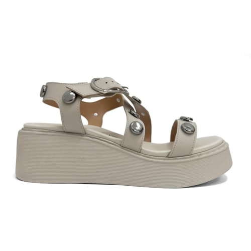 Detalhe - Sandália Vizzano Papete Flat Plataforma 6525.216 Cinza