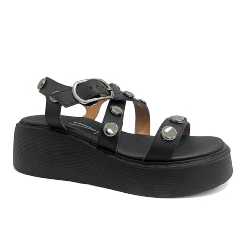 Sandália Vizzano Papete Flat Plataforma 6525.216 Preto