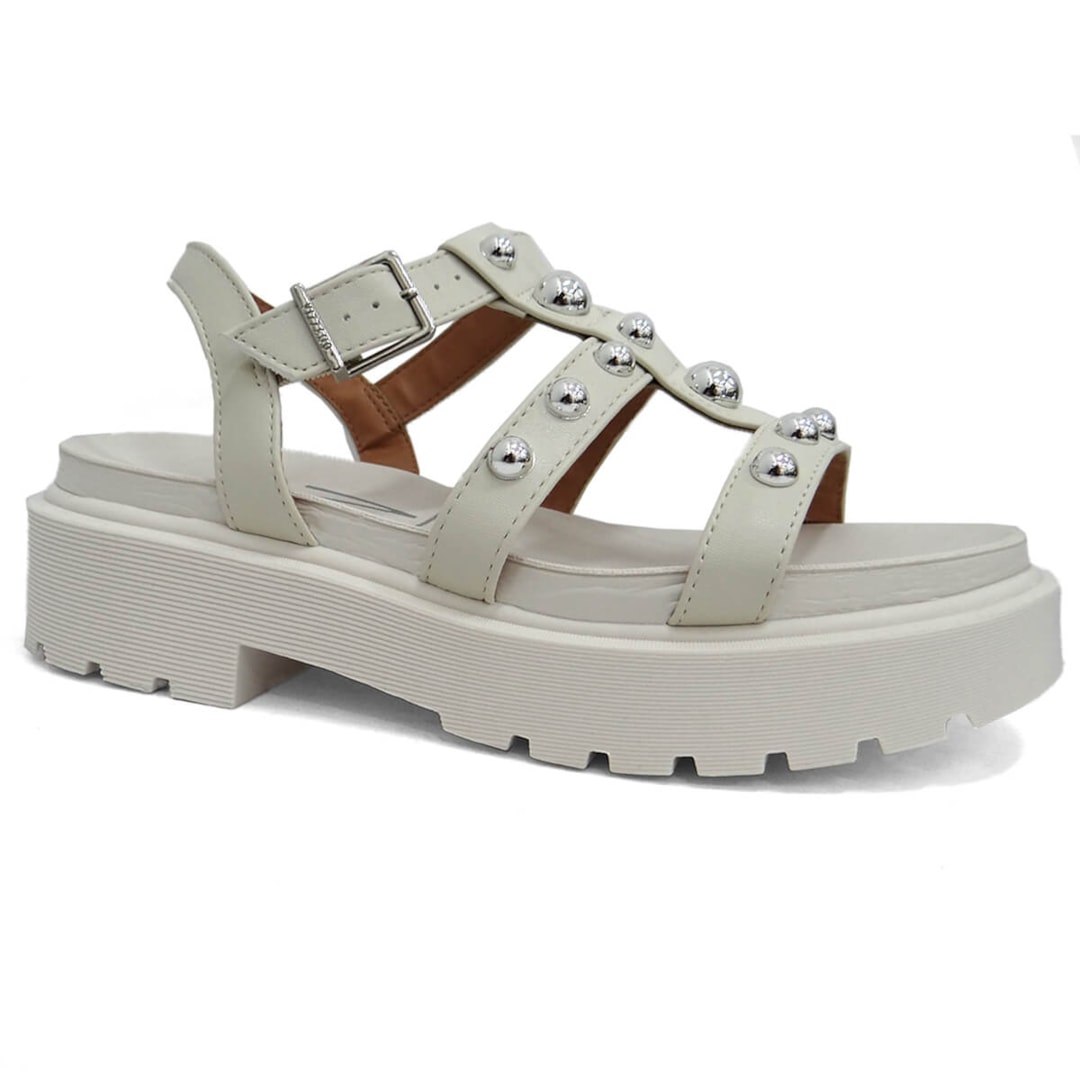 Sandália Vizzano Papete Flat Tratorada 6499.110 Branco Off Sandália Vizzano Papete Flat Tratorada 6499.110 Branco Off